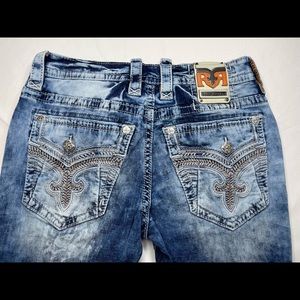 Mens Rock revival jeans biscotti size 33 Alt Straight